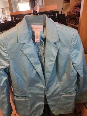 Liz Claiborne Aqua Blue Single-Button Blazer
